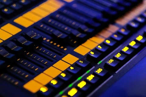 Light controller close up photo selective focus. Stock Photos