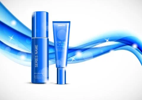 Light cosmetic ads template Stock Illustration