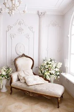 Light couch in the interior Stock Photos