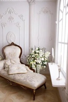 Light couch in the interior Stock Photos