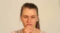 Light cough or clearing throat HD Footage