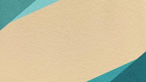 Light cream paper texture background with emerald, teal geometric corners g.. Stock Illustration