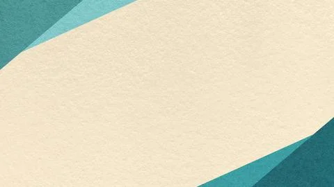 Light cream paper texture background with emerald, teal geometric corners g.. Stock Photos