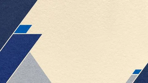 Light cream textured paper background with dark navy blue, gray geometric c.. Stock Illustration