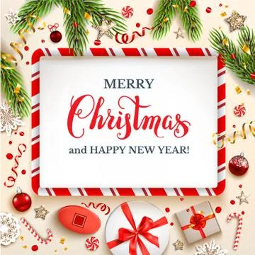 Light Cristmas frame Illustrazione stock
