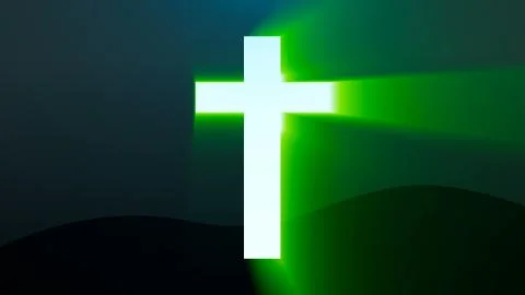 Light cross of Christ, ray beams background Stock Illustration