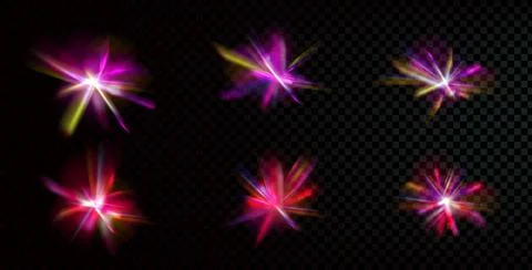 Light crystal sparkles set. Flare prism effect. Diamond iridescent glass shine. Stock Illustration