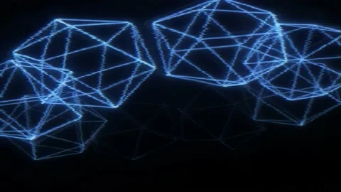 The light cube spins around the room and flickers Stock Footage 167372170
