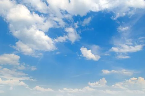 Light cumulus clouds in blue sky 스톡 사진