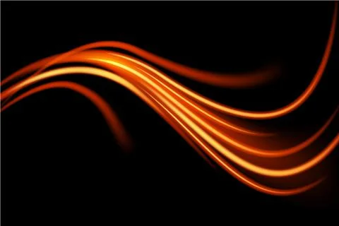 Light curve glowing effect on black background Stock Illustration