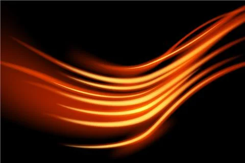 Light curve glowing effect on black background Stock Illustration
