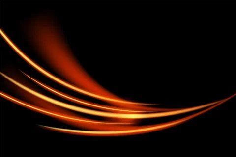 Light curve glowing effect on black background Stock Illustration