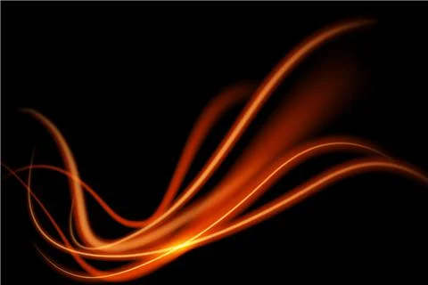 Light curve glowing effect on black background Stock Illustration