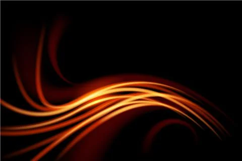 Light curve glowing effect on black background Stock Illustration