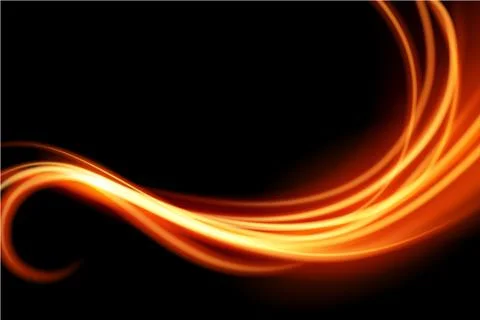 Light curve glowing effect on black background Stock Illustration