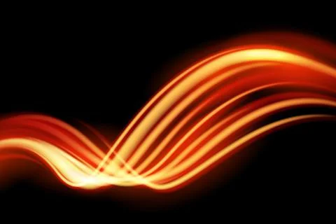 Light curve glowing effect on black background Stock Illustration