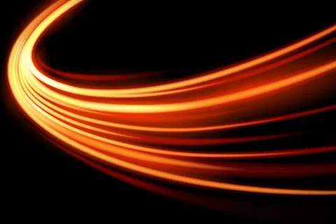 Light curve glowing effect on black background Stock Illustration