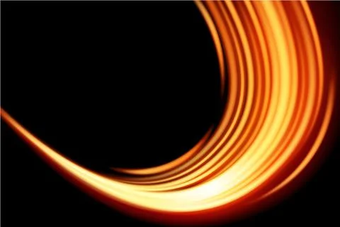 Light curve glowing effect on black background Stock Illustration