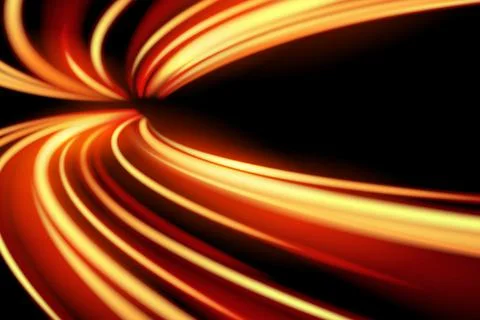 Light curve glowing effect on black background Stock Illustration