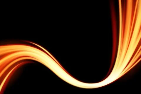 Light curve glowing effect on black background Stock Illustration
