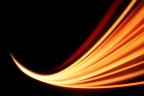 Light curve glowing effect on black background Stock Illustration