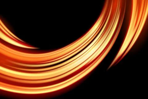Light curve glowing effect on black background Stock Illustration