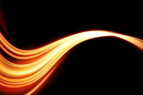 Light curve glowing effect on black background Stock Illustration