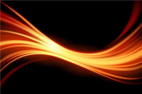 Light curve glowing effect on black background Stock Illustration