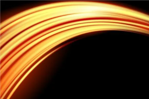 Light curve glowing effect on black background Stock Illustration