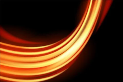 Light curve glowing effect on black background Stock Illustration