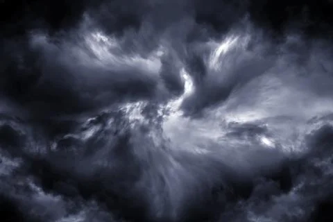 Light in the Dark and Dramatic Storm Clouds Stock Illustration