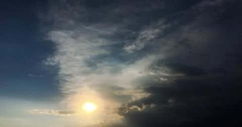 Light in the Dark and Dramatic Storm Clouds. Stock Photos