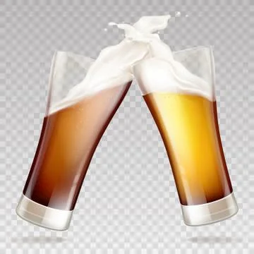Light, dark beer in glasses Stock-Illustration