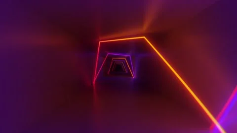 Light in the dark geometric tonnel Stock Footage 191370748