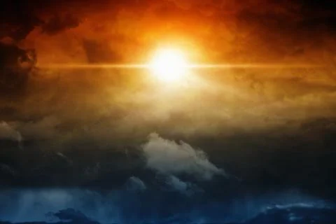 Light in dark sky 写真素材