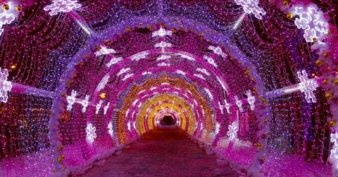 Light decorations in the park Video stock 71612731