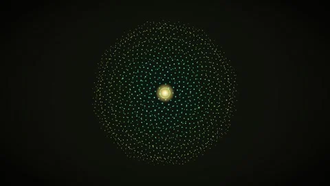 Light design with particles forming a circular pattern in dark space Stock Footage 337385747