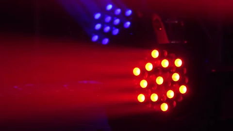 Light design of the show. Bright lights in the concert Stock-Footage 95320674