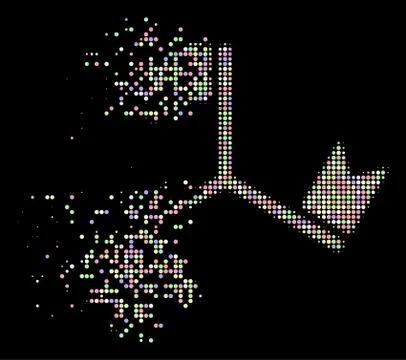 Light Destructed Pixelated Halftone Flags Icon Stock Illustration