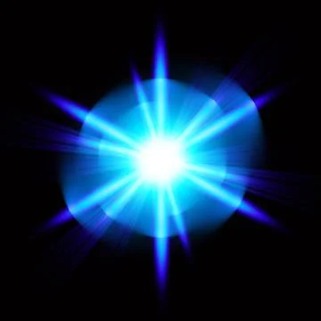 Light digital star on the black background Stock Illustration