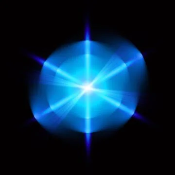 Light digital star on the black background Stock Illustration