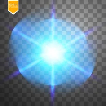 Light digital star on the transparent background Stock Illustration