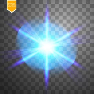 Light digital star on the transparent background 스톡 일러스트