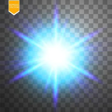 Light digital star on the transparent background Stock Illustration