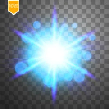 Light digital star on the transparent background 스톡 일러스트