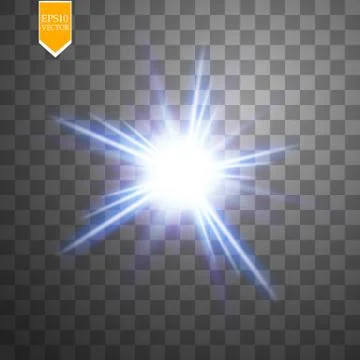 Light digital star on the transparent background Illustrazione stock