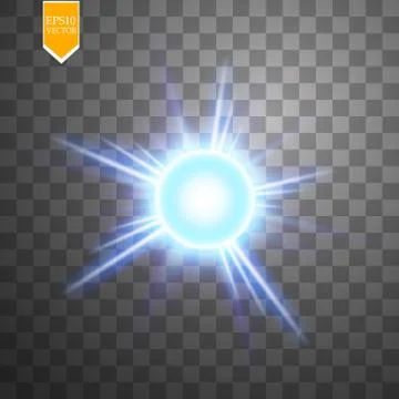 Light digital star on the transparent background Illustrazione stock