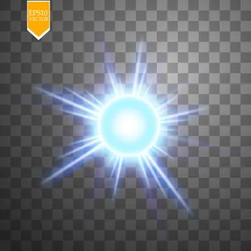 Light digital star on the transparent background Stock Illustration