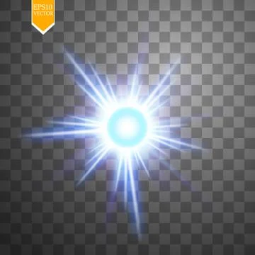 Light digital star on the transparent background Illustrazione stock