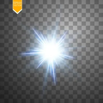 Light digital star on the transparent background Illustrazione stock
